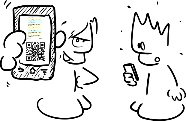 Le partage d'application via un code QR