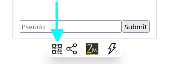 Area to click to display QR code
